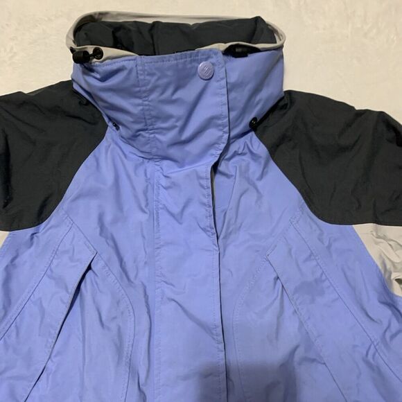 Columbia Interchange Jacket Women's Small Blue Core Omni-Tech Hood Waterproof - Picture 3 of 16